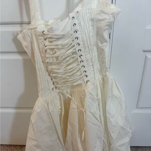Windsor Ivory Lace-Up Corset Dress